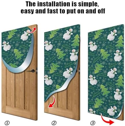 Susiyo Green Christmas Door Cover Decoration 32x79 in