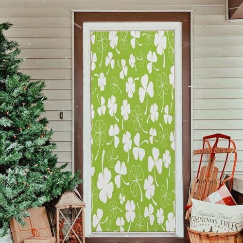 Susiyo Green Clover Halloween Door Cover 32x79 in
