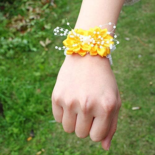 Pearl Wrist Corsage Artificial Flowers 8pcs Ivory 7cm Diameter