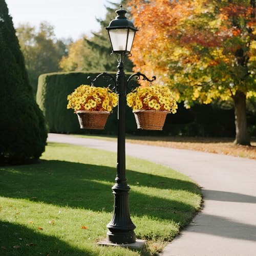 12 Bundles Artificial Mums for Outdoor Fall Decor