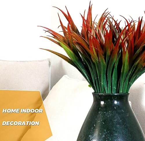 Kingsboomy 12pcs Artificial Grass Outdoor Decor