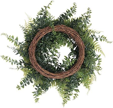 Vickerman 18 Inch Artificial Green Buckler Fern Wreath