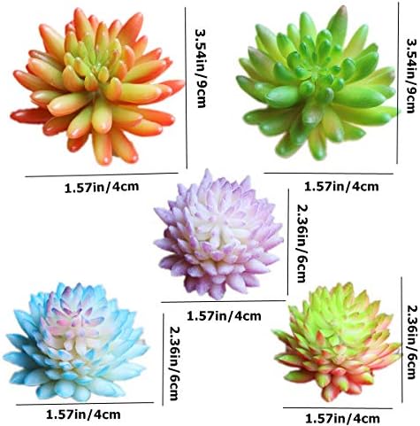Zhiheng 11PCS Assorted Multicolor Artificial Succulent Plants