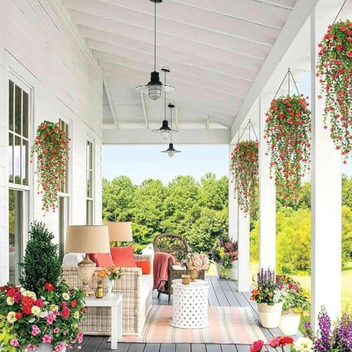 Fake Hanging Plants Artificial Eucalyptus Pothos Vines Greenery for Wall Living Room Garden Decor