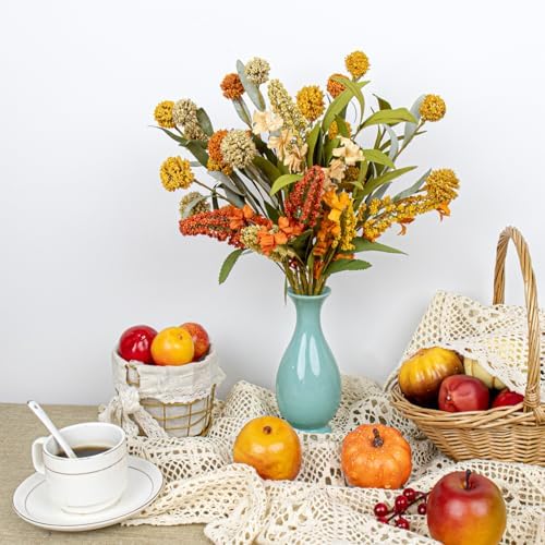 17 Inches Boho Autumn Flowers 9PCS Rustic Floral Picks