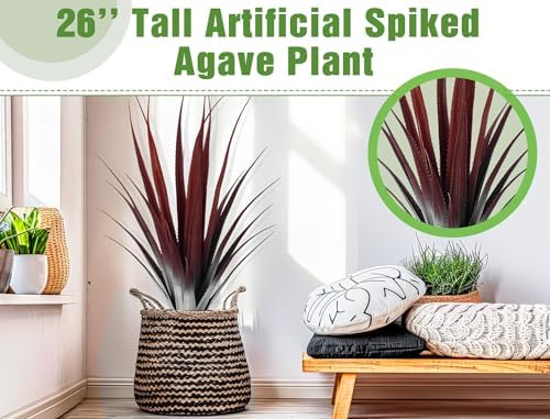 Giegxin 26 Inch Realistic Red Artificial Aloe Vera Plant