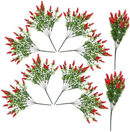 PRETYZOOM 10Pcs Artificial Red Chili Pepper Decor Bouquet