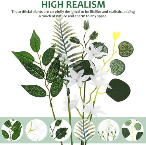 Kichvoe Artificial Greenery Stems Box Set 60pcs 6 Types