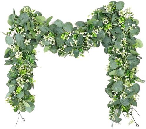 SOMYTING Eucalyptus Garland 2 Pack 59FT Artificial Decor