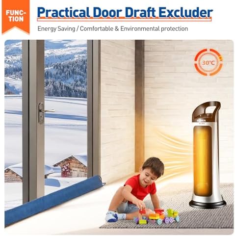 MAGZO Door Draft Stopper 36 Inch Blue Wind Blocker