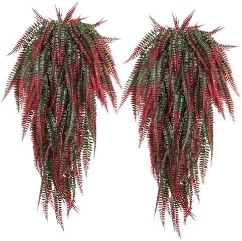 RECUTMS 4Pcs Artificial Boston Fern Hanging Plant Decor