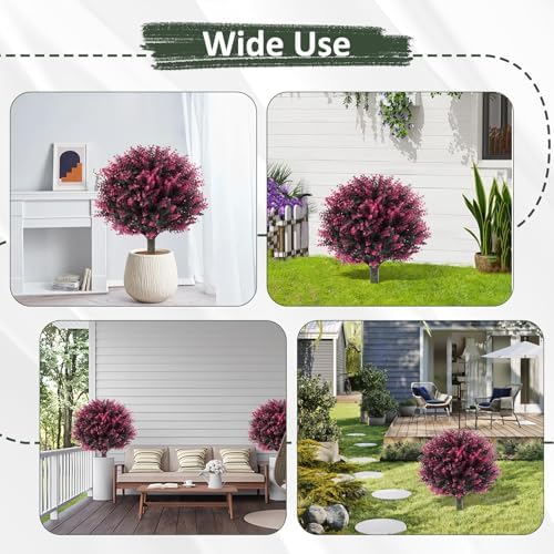 LAFORMO Artificial Rose Boxwood Topiary Ball 28 Outdoor Decor