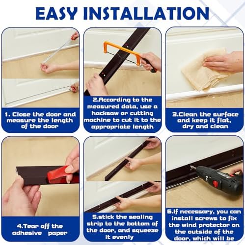 Gisafai 2 Pcs 36 Inch Metal Door Draft Stopper Brown