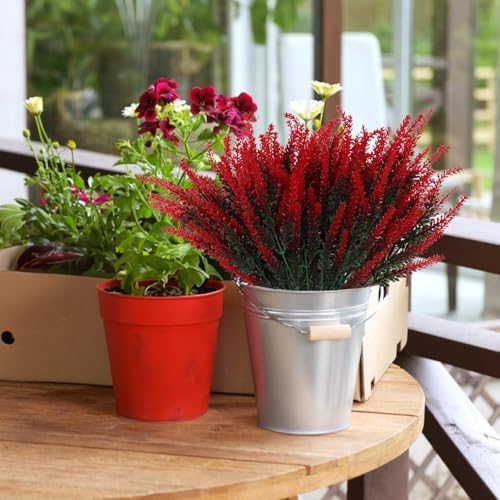 RECUTMS Artificial Lavender Flowers Bouquet 12 PCS Red