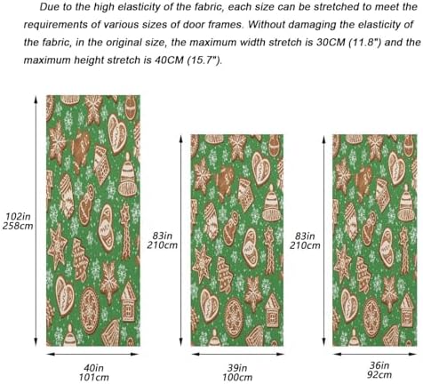 Susiyo Green Gingerbread Door Cover Decoration 32x79 In