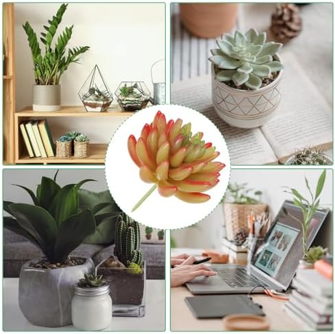 PATIKIL Red Artificial Succulent Plants Unpotted