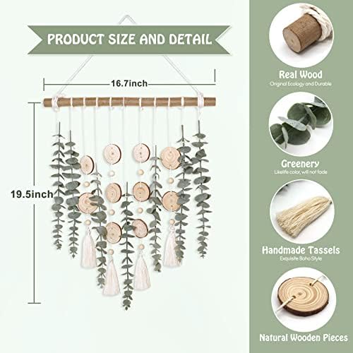 Boho Wall Decor Artificial Eucalyptus Leaves Hanging Plant