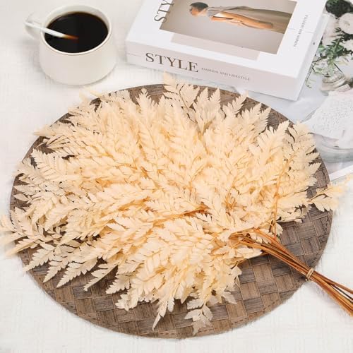 Tavkite Dried Boston Ferns 10 PCS Realistic Leaves for Wedding Decorations