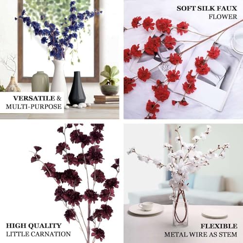 Efavormart 2 Branches - 42 Ivory Carnation Flower Spray