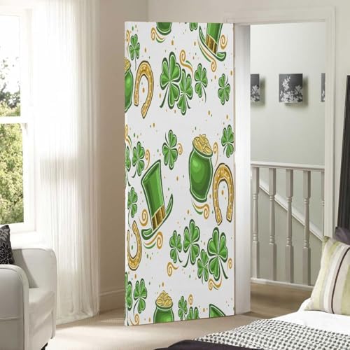 Susiyo Green Shamrock Halloween Door Cover 32x79 in