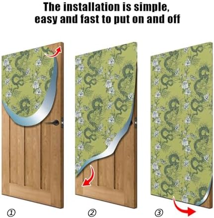 Susiyo Asian Dragon Green Christmas Door Cover Decoration 32x79in