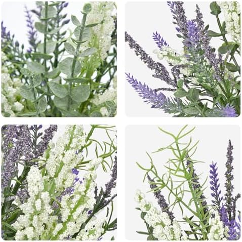 Hollyone 3 Bundle Artificial Lavender Stems Bouquet