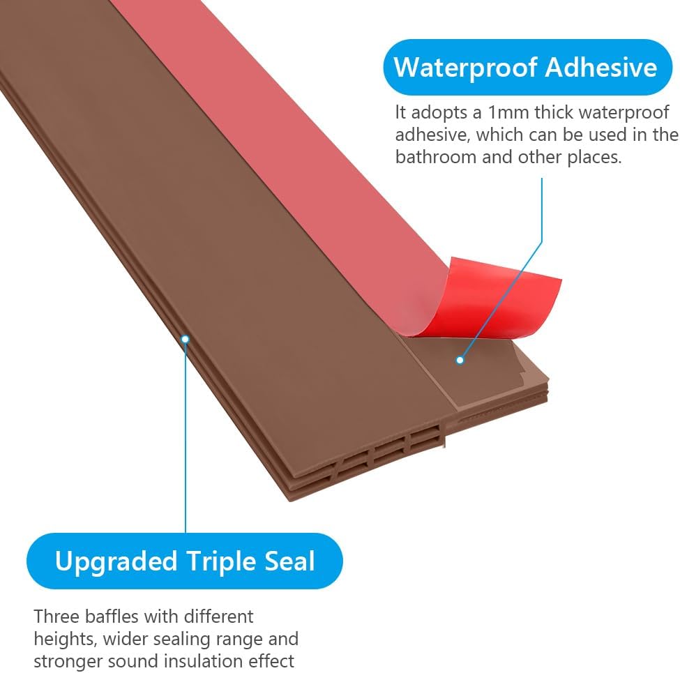 Ainiv Door Draft Stopper Under Door Seal Anti-Collision Brown