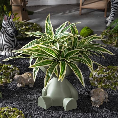 Yarmare 4 Pcs Artificial Dracaena Stems Greenery Plant Realistic Fake Leaves for Home Decor