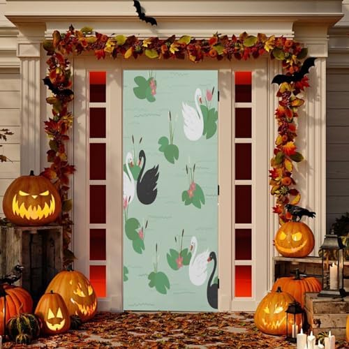 Susiyo Green Two Swans Halloween Door Cover