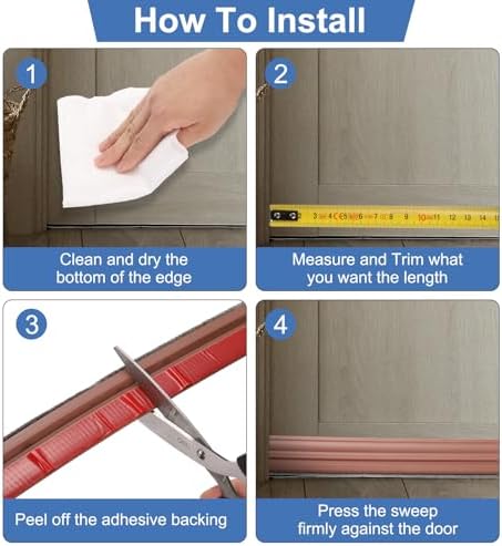 Uxcell 3-Pack Door Draft Stopper with Brush Self-Adhesive White