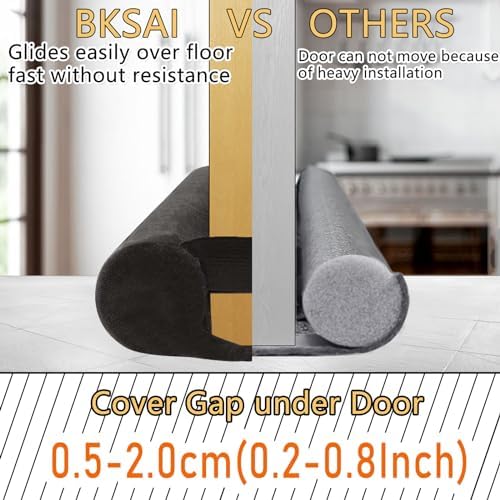 BKSAI Door Draft Stopper 29-35 Inches Brown