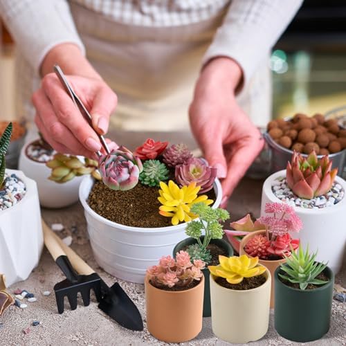 Jutom 32 Pieces Mini Artificial Succulents