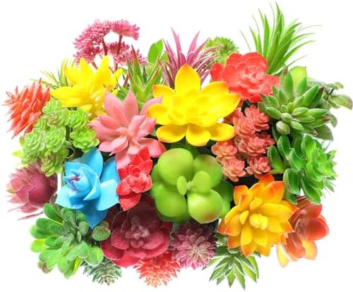 Jutom 32 Pieces Mini Artificial Succulents