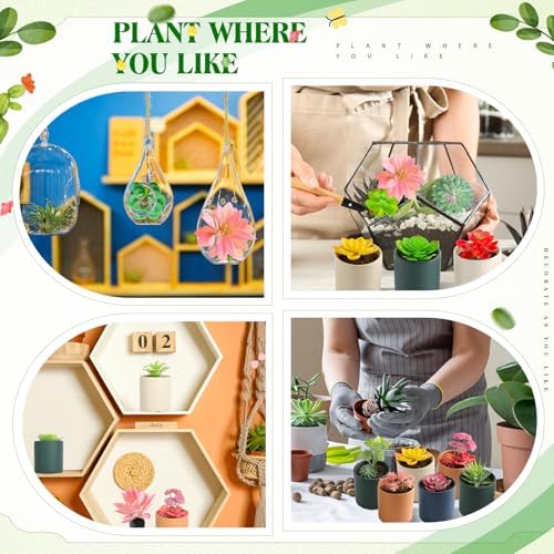 WILLBOND 100 Pcs Artificial Succulent Plants Bulk Decoration Set