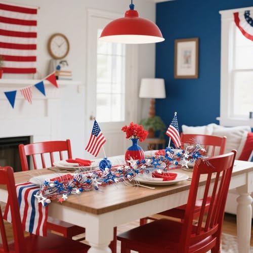 Bibelot 59ft Patriotic Wreath Garland for 4th of July Decor