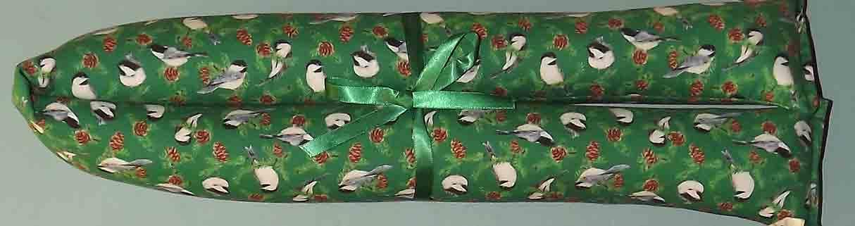 Green Chickadee Balsam Fir Door Draft Stopper