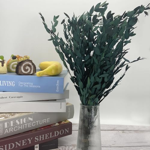 Blue Preserved Eucalyptus Stems 20 Pcs for Decor and Aromatherapy