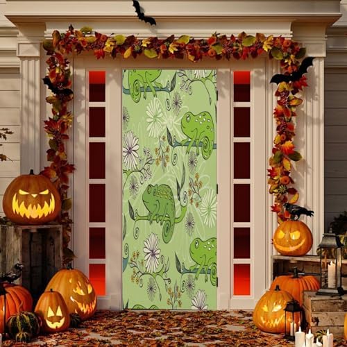 Susiyo Green Cartoon Frog Halloween Door Cover