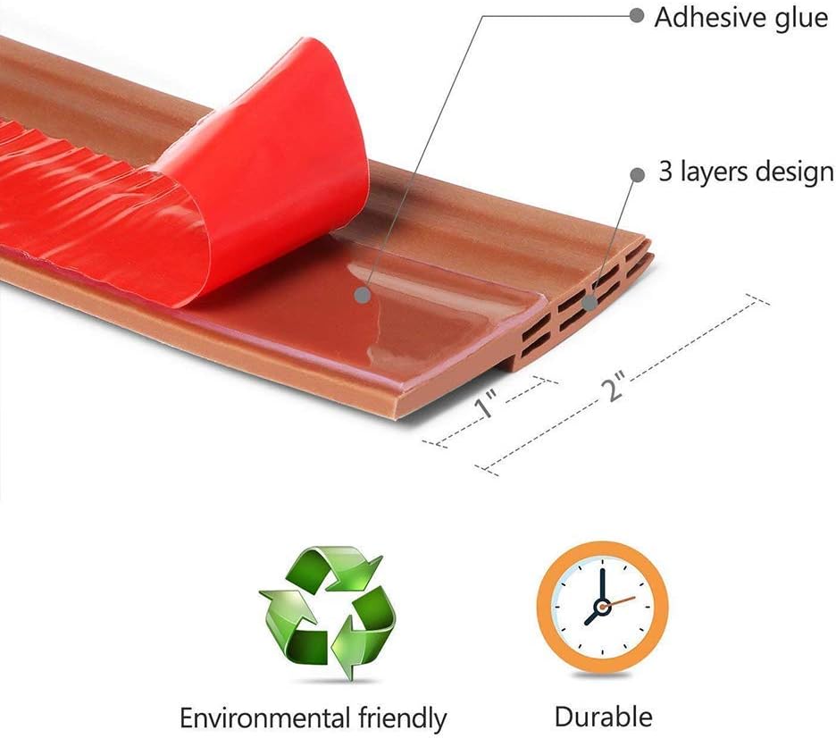 Suptikes 2 Pack Door Draft Stopper Brown 2 W x 39 L