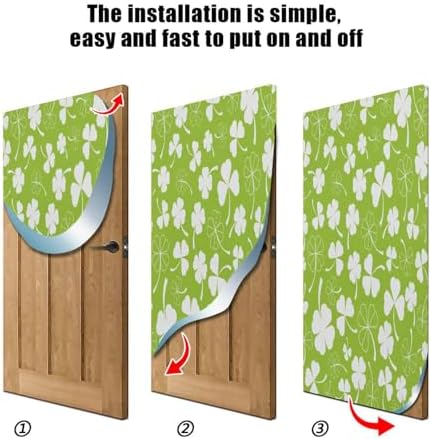 Susiyo Green Clover Halloween Door Cover 32x79 in