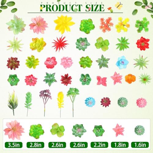 WILLBOND 100 Pcs Artificial Succulent Plants Bulk Decoration Set