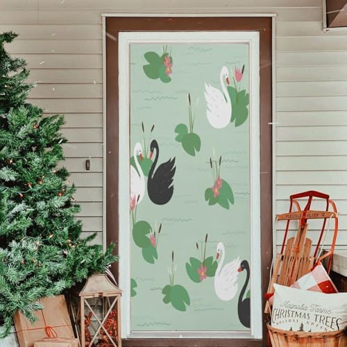 Susiyo Green Two Swans Halloween Door Cover