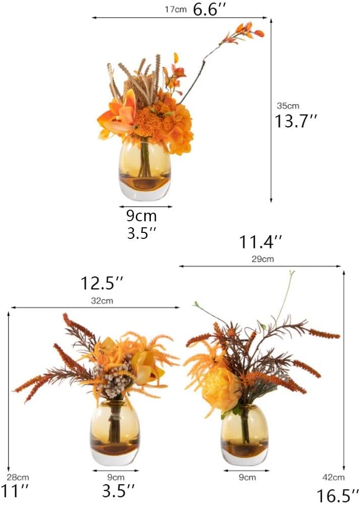 Elegant Artificial Flowers in Glass Vase