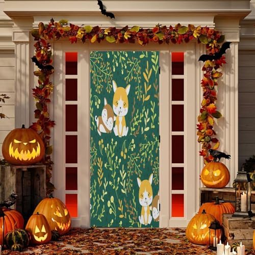 Susiyo Cute Wolf Halloween Door Cover 32x79 In