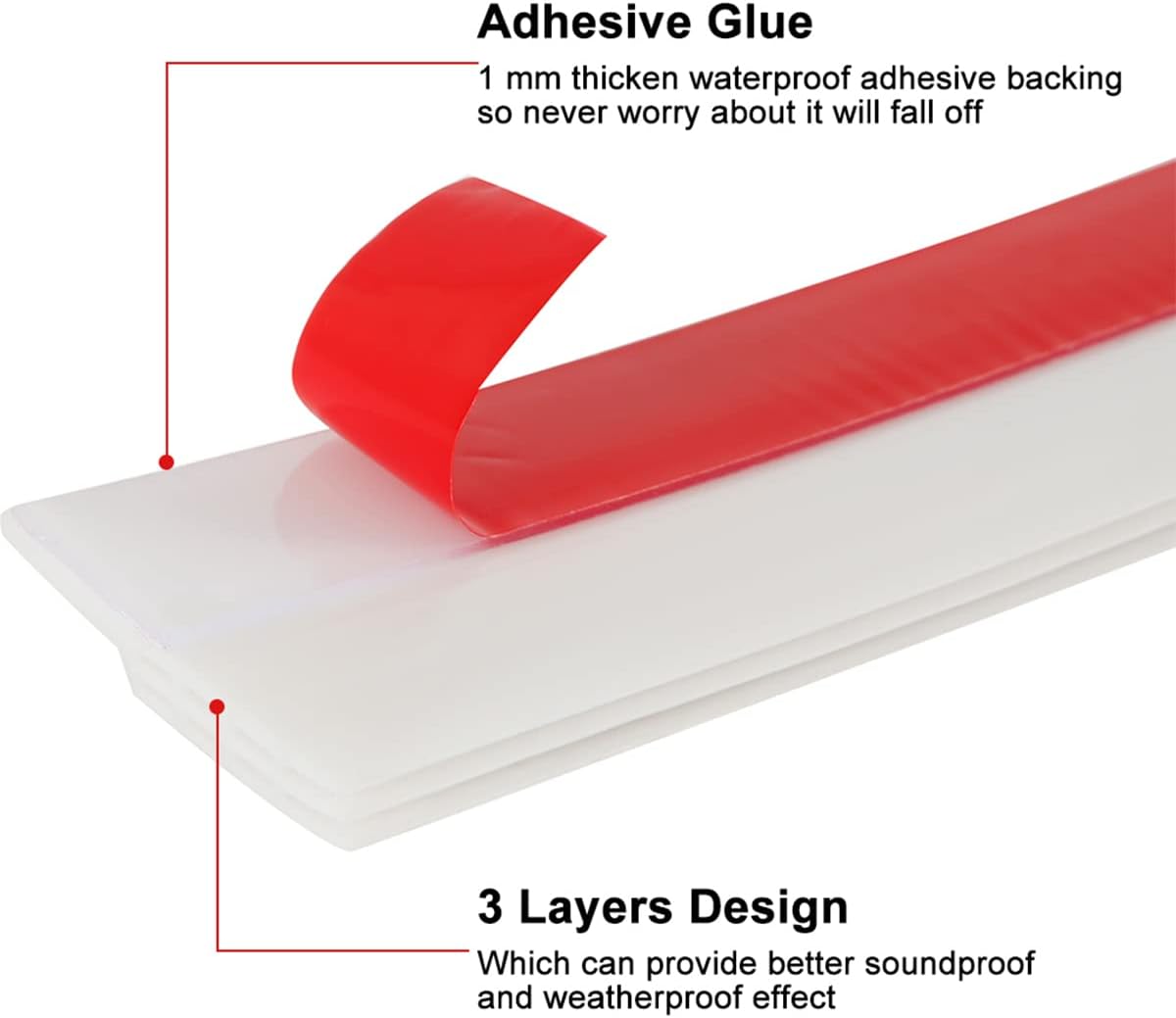 2 Pcs Door Draft Stopper Weather Stripping Seal