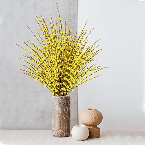 Sggvecsy 10 Pcs 295 Inch Artificial Jasmine Flowers Bouquet Yellow