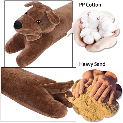 Cute Dog Door Draft Stopper 34 Inch Heavy Duty Decorative Soundproof Blocker