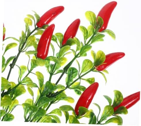 3pcs Lifelike Faux Red Chili Pepper Stems for Home Decor