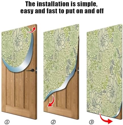 Susiyo Lotus Yellow Halloween Door Cover Stretch Fabric for Home Party Decor