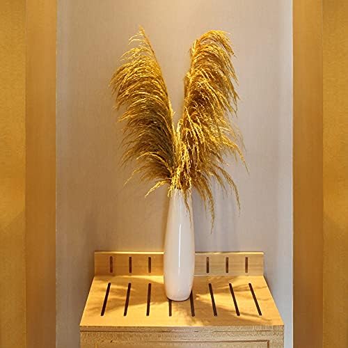Gold Yellow Pampas Grass 4Pcs Rustic Decor for Living Room